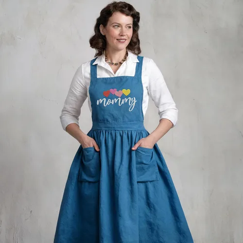 Miniatura 4 de GODMERCH Delantal bordado personalizado: diseña tu propio texto, delantal de cocina personalizado para mujeres, día de la madre, Navidad