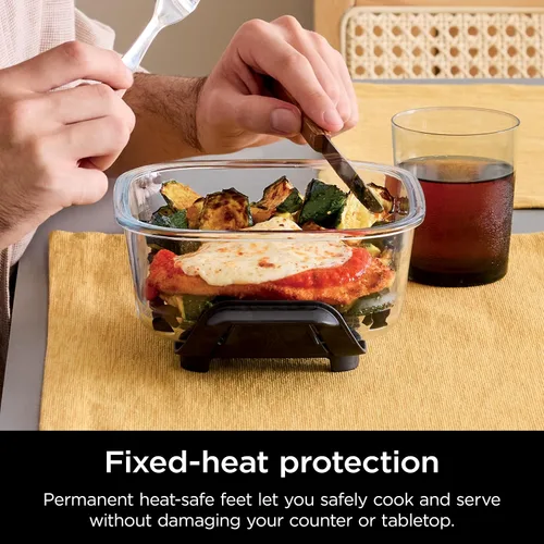 Miniatura 9 de Freidora de aire Ninja, Sistema Crispi de 4QT + 3 contenedores con tapas de almacenamiento, Freidora de aire, Microondas, Congelador y apto