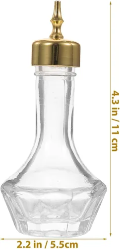 Miniatura 2 de UPKOCH Bitters Bottle - Vaso de 1.05 onzas con tapa dorada, herramienta de barra profesional para cócteles artesanales, uso antiguo y barman