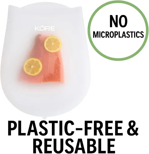 Miniatura 7 de Bolsas reutilizables de silicona para Sous Vide, 3 bolsas extra grandes, no necesita sellador al vacío, sin BPA, 60% más grandes, más delgadas y más