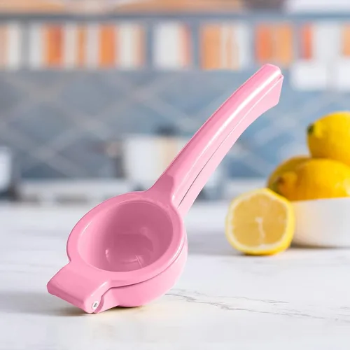 Miniatura 4 de Exprimidor manual de metal cítrico limón lima exprimidor, exprimidor de frutas, metal, herramienta de cocina (rosa)