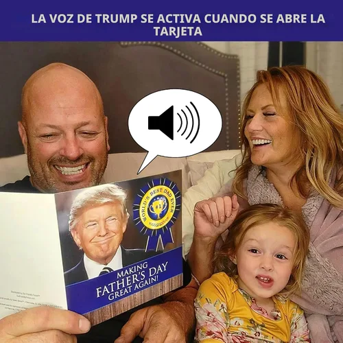 Miniatura 3 de Tarjeta con sonido para el día del padre de Donald Trump con sonido – Escucha la voz real de Trump, divertida tarjeta del día del padre para papá