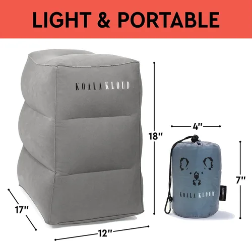 Miniatura 7 de Koala Kloud - Almohada inflable para reposapiés, para niños pequeños y niños, ideal para vuelos, asientos de automóvil o uso debajo del escritorio