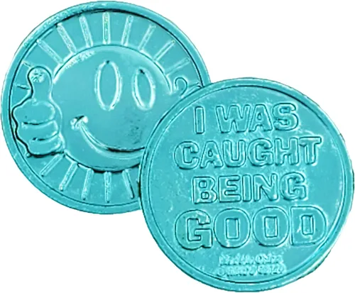 Miniatura 2 de The Dreidel Company Caught Being Good - Monedas de plástico (paquete de 50) 50 fichas - Incentivos de comportamiento en el aula y recompensas