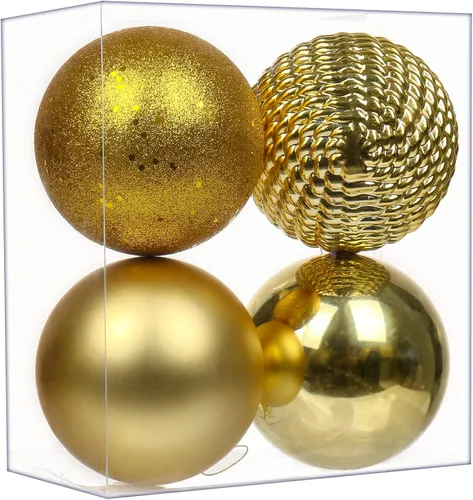 Miniatura 20 de Esferas de adorno de Navidad de 4.7 pulgadas, decoraciones de Navidad grandes, árbol de Navidad, inastillables, grandes, negras, con lazo