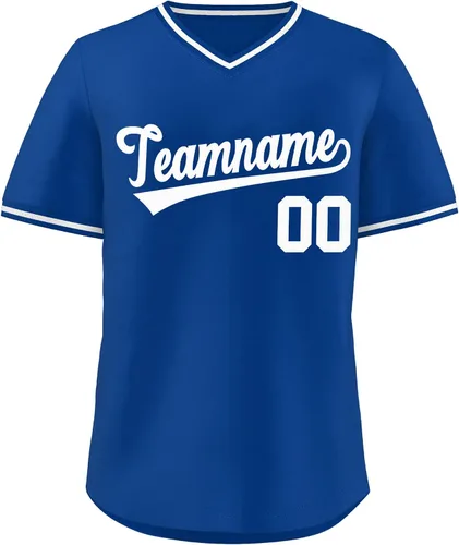 Miniatura 45 de KXK - Camiseta de béisbol personalizada con nombre y número cosidos, estilo Hip Hop, con cuello en V, atlética, para hombres, mujeres y jóvenes