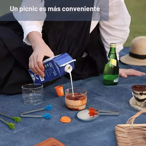 Miniatura 7 de 8 piezas de pinzas mini de silicona, pinzas de 5 pulgadas con forma de mano para alimentos, pinzas pequeñas y coloridas para niños para servir