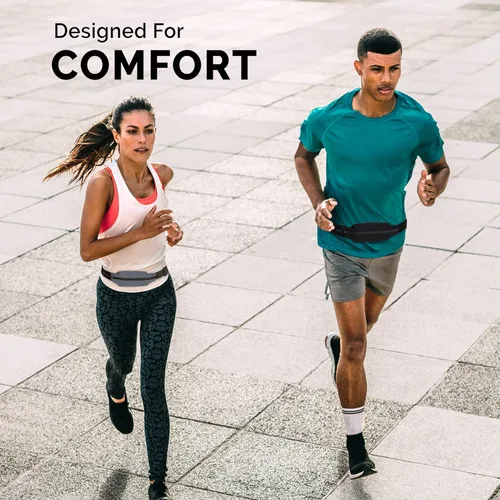 Miniatura 4 de Cinturón delgado para correr para mujeres y hombres [se ajusta a TODOS los teléfonos], riñonera para corredores para hombres, cinturón para correr