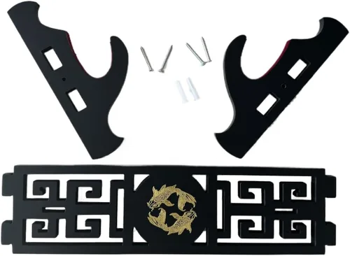 Miniatura 5 de Katana - Soporte de pared para espada de terciopelo de 1 nivel, patrones de peces dorados, soporte acolchado de espada samurái, soporte de espada