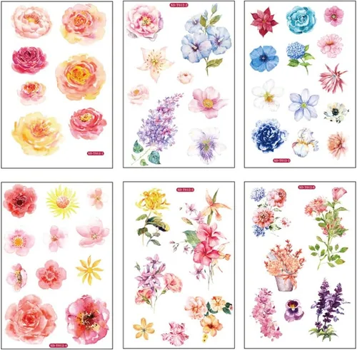 Miniatura 11 de 12 hojas de lindas calcomanías washi kawaii animales artesanales calcomanías decorativas para álbumes de recortes, planificador diario, collage