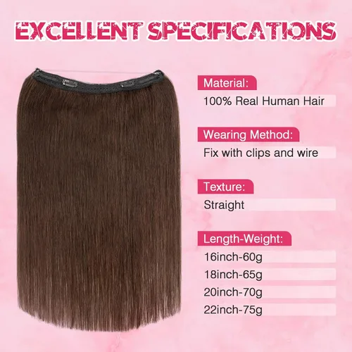 Miniatura 6 de MY-LADY - Extensiones de cabello humano real, extensiones de cabello humano real, 12 pulgadas, color marrón oscuro, extensiones de cabello largo