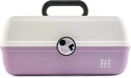 Miniatura 35 de Caboodles On-The-Go Girl - Caja de maquillaje para chicas, dos tonos violeta sobre brillo plateado, caja organizadora de maquillaje de plástico