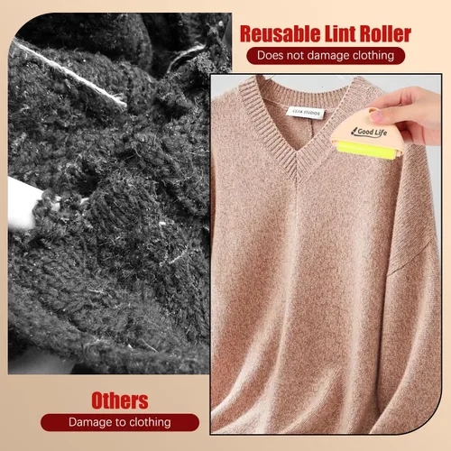 Miniatura 2 de Paquete de 4 rodillos reutilizables para quitar pelusas portátiles para gatos y mascotas, tamaño de viaje, limpiador pegajoso para perros, removedor