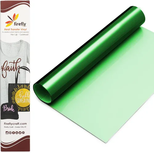 Miniatura 17 de Firefly Craft - Lámina de vinilo elástico para transferencia de calor, HTV metálico, para planchar para usar con Cricut y Silhouette, para prensa
