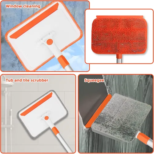 Miniatura 7 de Qaestfy Paquete de 2 almohadillas de chenilla compatibles con QAE011 herramienta de limpieza de pared y zócalo con mango largo modelo QAE015