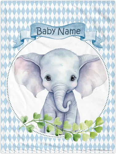 Miniatura 11 de Manta de bebé personalizada de elefante, manta de bebé floral con nombre para niñas, mantas de recepción de felpa suave para bebés recién nacidos