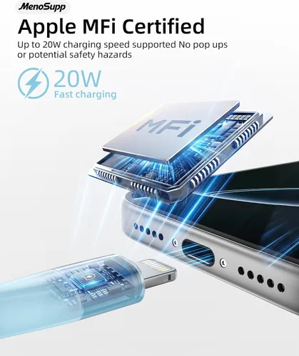 Miniatura 4 de Paquete de 3 cargadores para iPhone de 10 pies con certificación MFi de Apple, cable Lightning de carga rápida compatible con iPhone 14 13 12 11 Pro