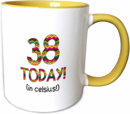 Miniatura 12 de 3dRose InspirationzStore ocasiones – 38 today. en Celsius – Funny 100o cumpleaños. 38 °C es 100 en grados Fahrenheit – tazas, Negro/Blanco