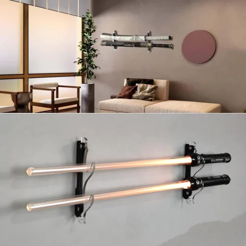 Miniatura 6 de Soporte de pared para espada, soporte Katana para exhibición de pared, soporte de sable de luz para pared, exhibición de espada, soporte de espada