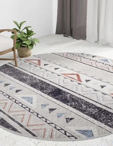 Miniatura 9 de Unique Loom Eco Southwestern Collection - Alfombra de área Holbrook (Runner 2 pies 0 pulgadas x 8 pies 0 pulgadas, gris/negro)