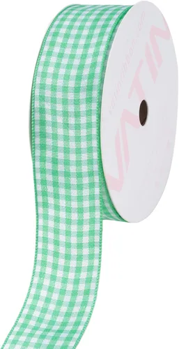 Miniatura 40 de VATIN Cinta a cuadros en blanco y negro – 3/8 pulgadas x 50 yardas, perfecta para cestas de Pascua, manualidades de primavera, envoltura de regalos