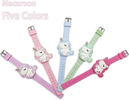 Miniatura 4 de Reloj de unicornio para niños para niñas pequeñas, tiempo de aprendizaje 3D lindo diseño de concha de dibujos animados niños reloj LED digital