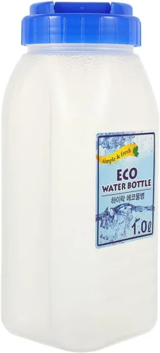 Botella de agua fría de plástico grande de 64 onzas con tapa, contenedor portátil de almacenamiento de jugo y leche para uso en el hogar fitness al