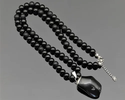 Miniatura 91 de Colgante de turmalina cruda natural, Collar de cuentas de ónix negro genuino, Collar de piedra negra, Collar de piedras preciosas, Cuentas de 0.315