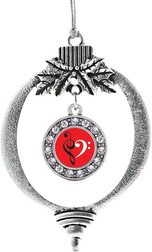 Miniatura 198 de Inspired Silver - Twin One - Adorno festivo de Navidad de plata - Adorno festivo de árbol de Navidad con dije de círculo y circonita cúbica