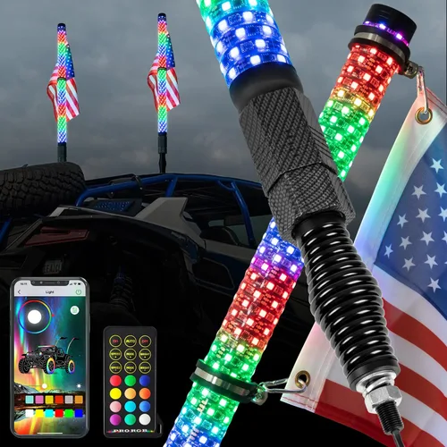 Miniatura 11 de OHMU Kit de 2 luces LED de látigo de 3 pies y luces de roca de 3ª