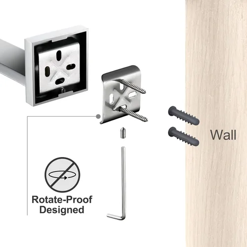 Miniatura 8 de BANOLUX - Toallero individual de 12 pulgadas para baño, toallero para baño, montado en la pared, soporte de toalla de mano de acero inoxidable Cromo