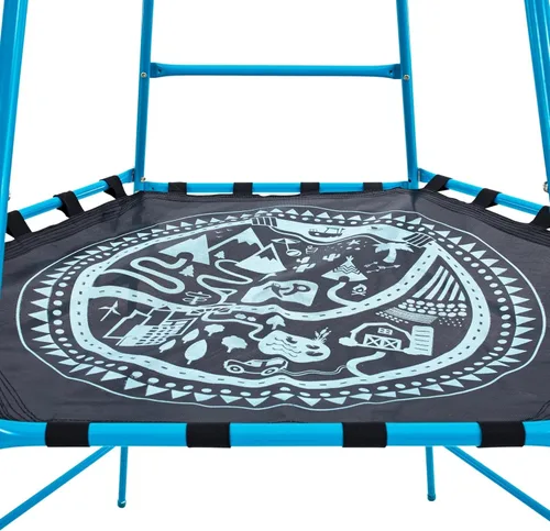 Miniatura 9 de Explorer 2 Jungle Gym - Juego de escalada con marco de acero ajustable, toldo y plataforma resistentes a la intemperie, juego al aire libre