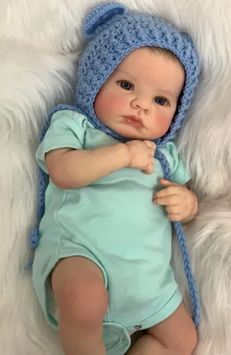 Miniatura 10 de Angelbaby Muñeca de Bebé Reborn Afroamericano Realista Niño Negro, 20 pulgadas de Vida Real Silicona Suave con Peso Sonrisa Muñeca de Bebé Recién