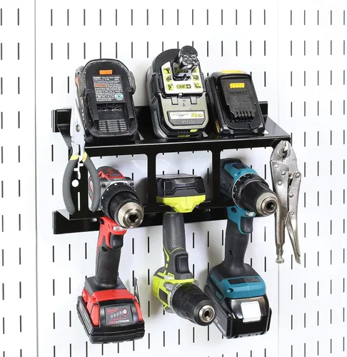 Miniatura 2 de Wall Control Soporte de taladro Estante de almacenamiento de herramientas eléctricas - Taladro de impacto compacto Batería Herramienta Eléctrica