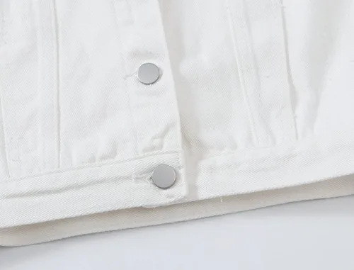 Miniatura 5 de CHARTOU Chaleco de mezclilla deshilachado sin mangas con botones y cuello de solapa para mujer