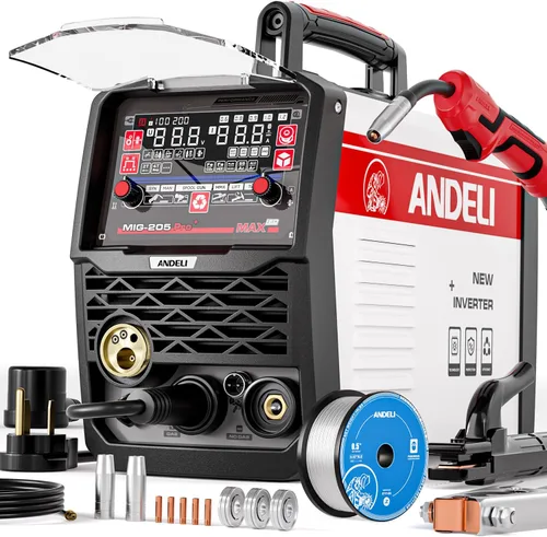 Miniatura 11 de ANDELI Soldador multiproceso, 8 en 1 cortador de plasma/pulsado MIG/HF TIG/núcleo de flujo/frío/limpio/palo máquina de soldadura de aluminio