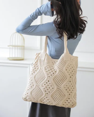 Miniatura 3 de Bolsas de ganchillo para mujer, bolsa de mano de playa de verano, bolsa de hombro de gran capacidad, bolsa de hobo estética, bolsa de punto, bolsa
