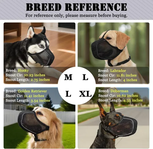 Miniatura 4 de Mayerzon Bozal para perro, bozales suaves de malla patentados para perros grandes, medianos y pequeños, caniche Husky Doberman Labrador Retriever