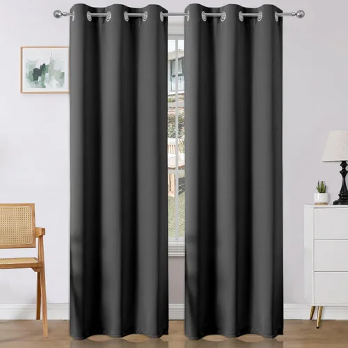 Miniatura 6 de Joydeco Cortinas opacas para dormitorio de 72 pulgadas de largo, 2 paneles de cortinas con aislamiento térmico para oscurecer la habitación