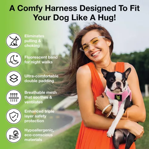 Miniatura 8 de EcoBark Step in Arnés para Perros - Arnés Halter Ecológico para Perros de Raza XS, Pequeña y Mediana - Malla Suave y Lujosa - Reflectante