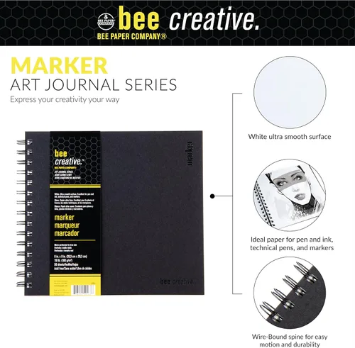 Miniatura 3 de Bee Paper - Cuaderno de Dibujo para Marcadores Creativos de 8" x 8