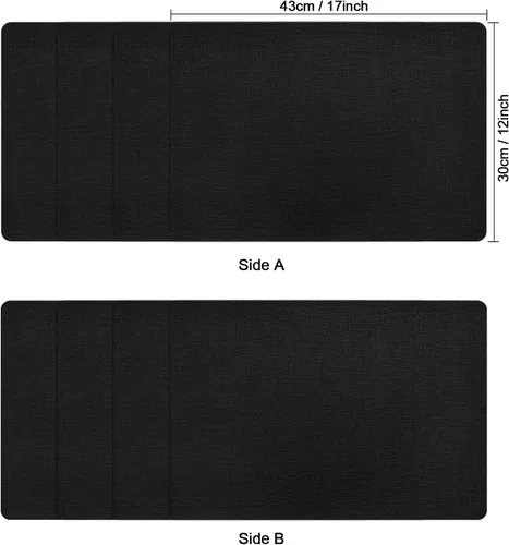 Miniatura 6 de Myir JUN Juego de 6 manteles individuales de doble cara, de piel sintética, para interiores, para mesa de comedor, exteriores, cuadrados, Negro