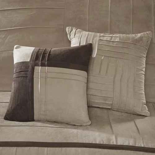 Miniatura 8 de Madison Park Juego de edredón acogedor con diseño de bloques casual para todas las estaciones, falda de cama a juego, almohadas decorativas, King