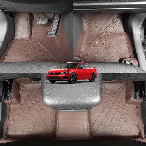 Miniatura 12 de EKR - Alfombrillas de suelo personalizadas para Honda Civic Sedan 2016-2021, alfombrilla de coche para la fila delantera y la segunda fila