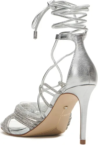 Miniatura 6 de Vince Camuto Aimery - Sandalias de vestir con tacón envolvente para mujer, Transparente plateado