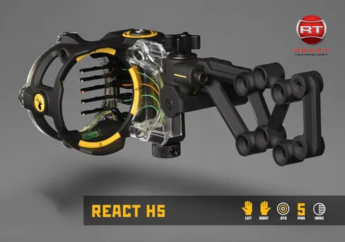 Miniatura 2 de Trophy Ridge React H5 - Mira de proa, mira de 5 pines, herramienta menos ajuste de viento y elevación, nivelación de segundo eje, luz de clic