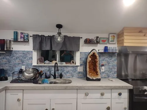 Miniatura 6 de Azulejos autoadhesivos extraíbles de 10 hojas para despegar y pegar, piedra de mármol azul, para cocina y baño, 12 x 12 pulgadas