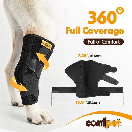 Miniatura 4 de Rodillera de corvejón para perros medianos (6.8-18 kg), soporte ajustable para pierna trasera para Beagle, Cocker Spaniel, Bulldog, alivio