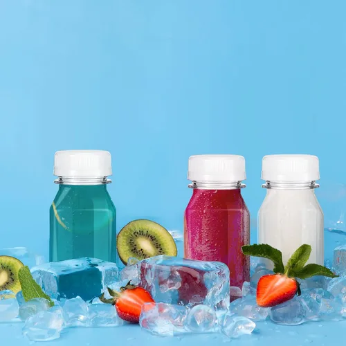Miniatura 4 de Tanlade 24 botellas pequeñas de plástico de 4 onzas con tapas, recipientes transparentes reutilizables para jugos, licuados, chupitos de jengibre