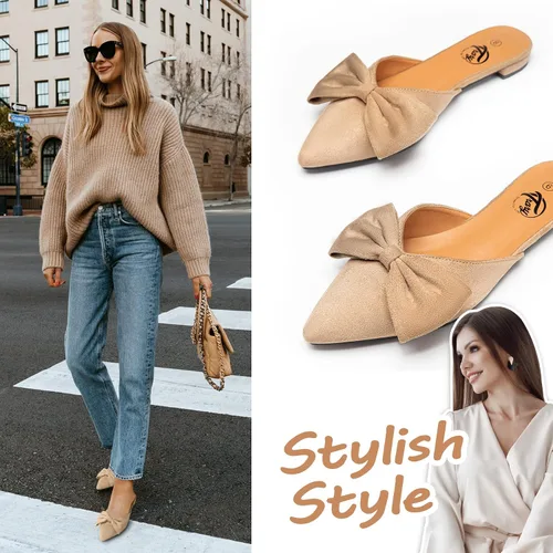 Miniatura 3 de Trary - Zapatos mocasines sin talón, con puntera puntiaguda y lazo para mujer